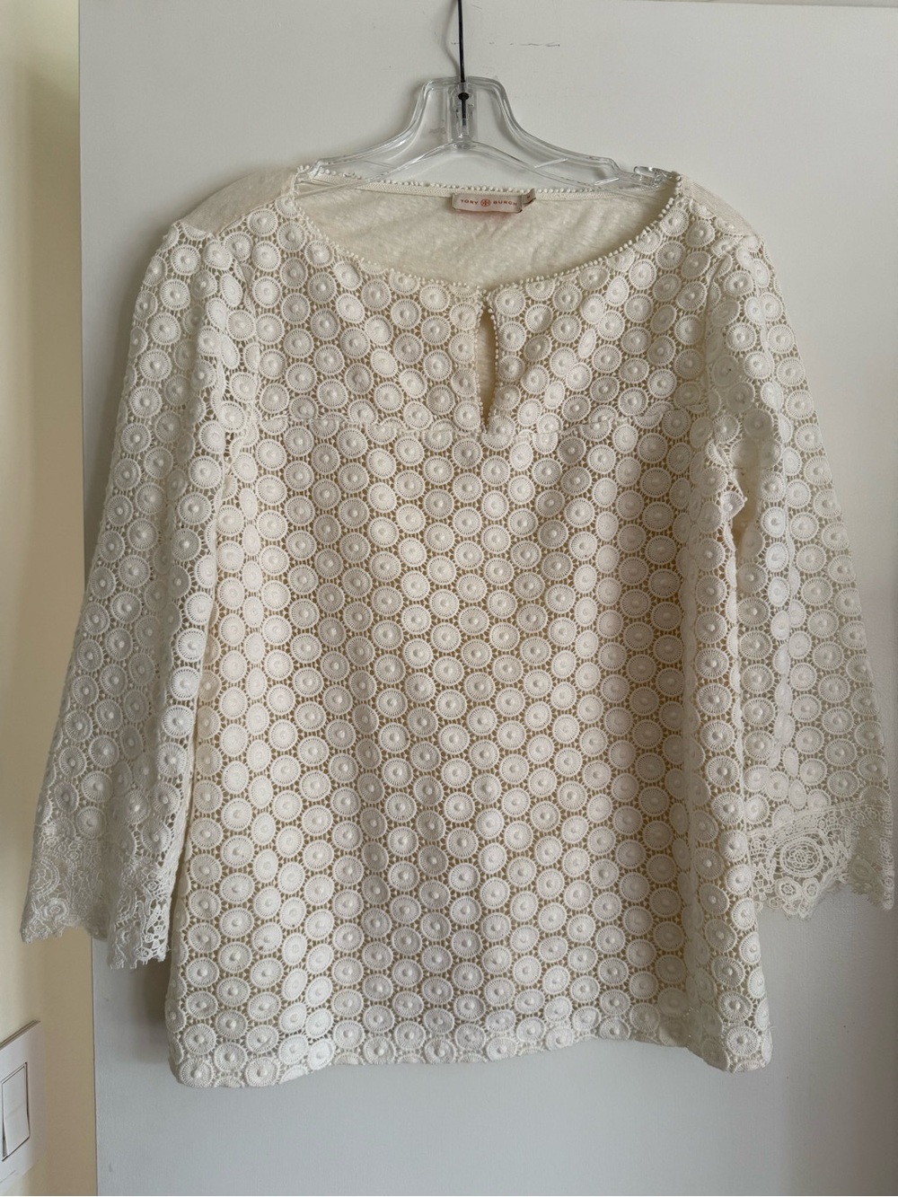 Tory Burch Ivory Circular Lace Blouse - Picture 1 of 7